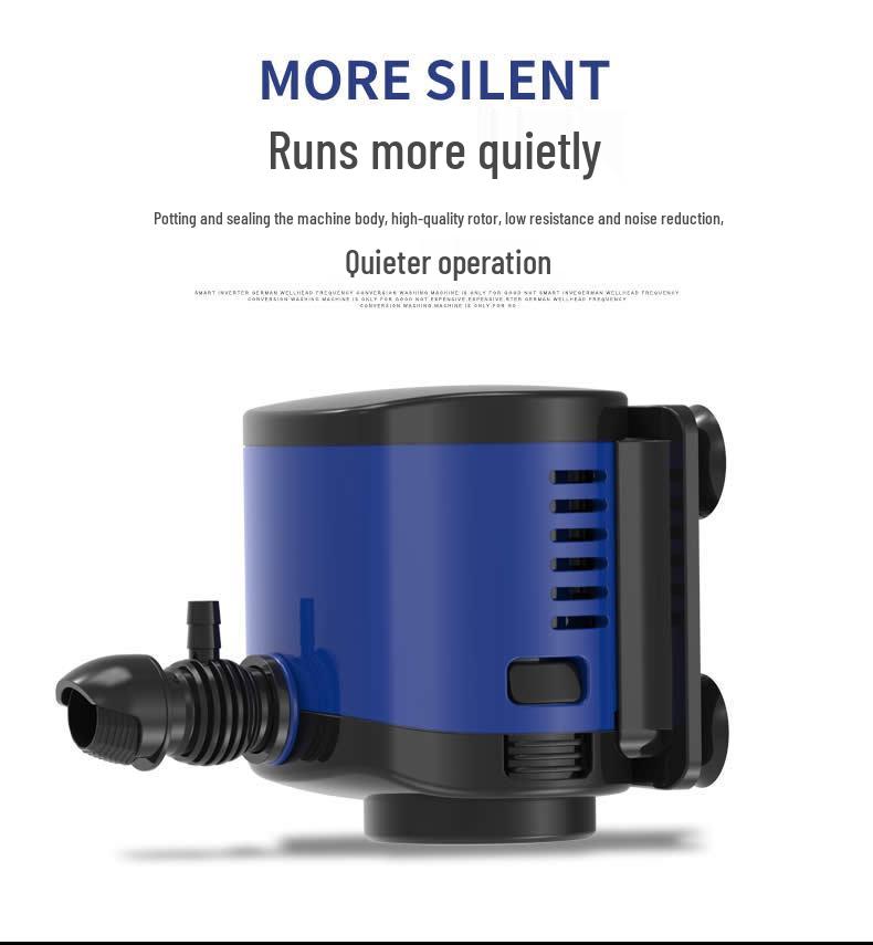 Three-in-One Submersible Fish Tank Pump with Built-in Filter & Aeration