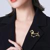 Women Brooch Hollow Design Smooth Polish Puppy Shape Lapel Pin Zinc Alloy Multi-Purpose Badge Scarf Shawl Bag Accessory