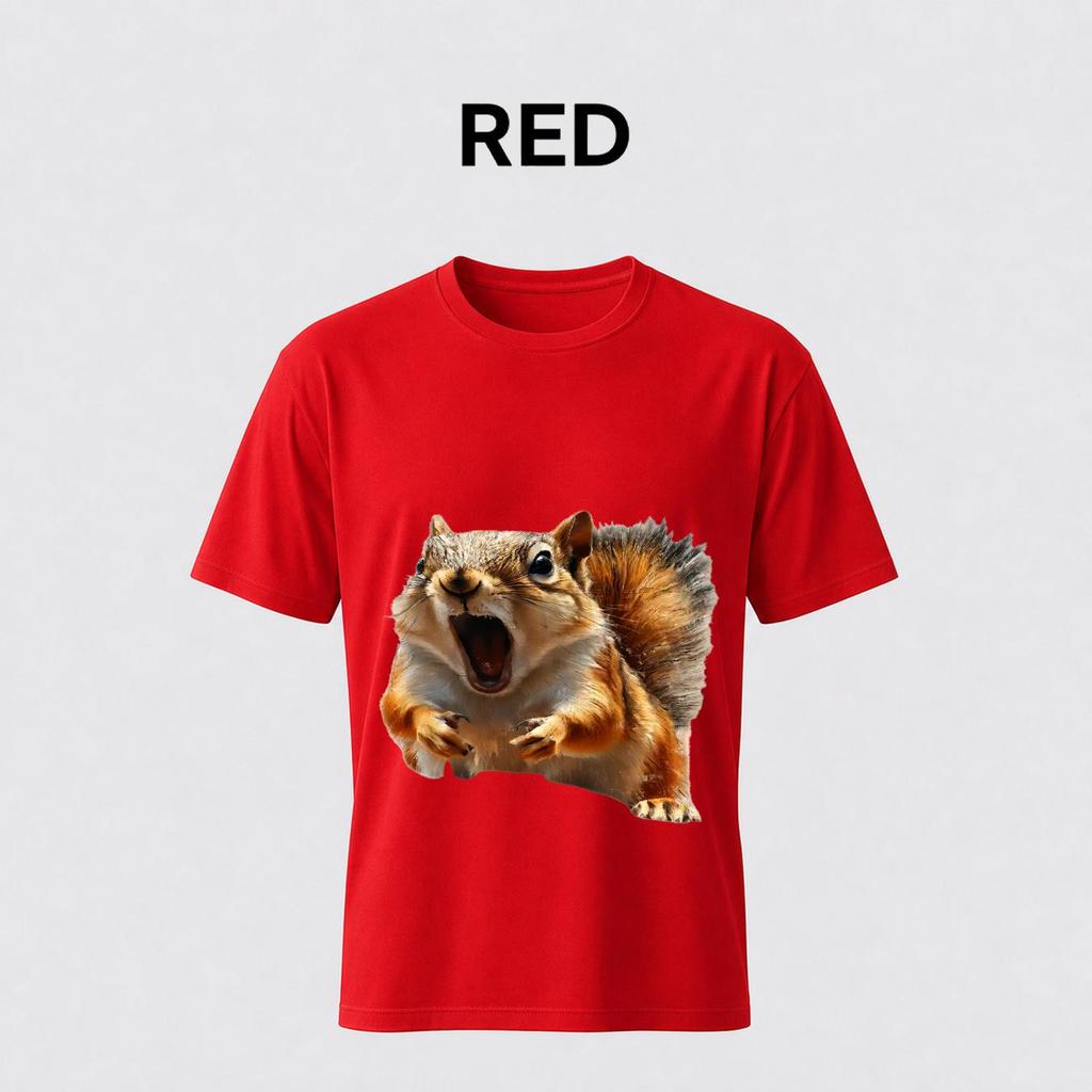 Funny Screaming Squirrel 3D All Over Print Men's Crew Neck T-Shirt