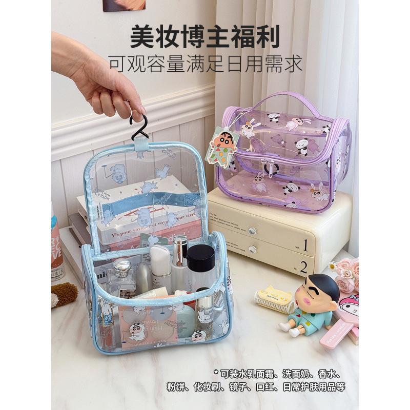 Crayon Shin Chan Makeup Bags Travel Cosmetic Organizer Cartoon Shin-Chan Handbag Wateproof Storage Bags Transparent Washing Bag