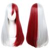 My Hero Academia Cosplay-Perücke für Todoroki- und Bakugo-Fans, 65 cm lang, rot-weiß