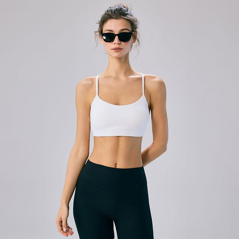 Mitaogirl Kendall Spaghetti Strap Inner Wear Blouse Sports Intimates Female White Fitness Yoga Wear Backless Bra