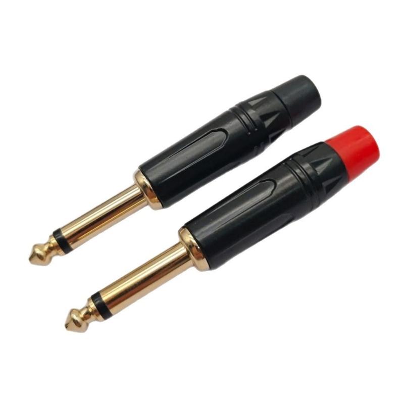 2/4/6Pcs Musical Sound 6.35mm 1/4inch Solder Type Mono Stereo Adapter Connector for Speaker/Guitar/Microphones Cable