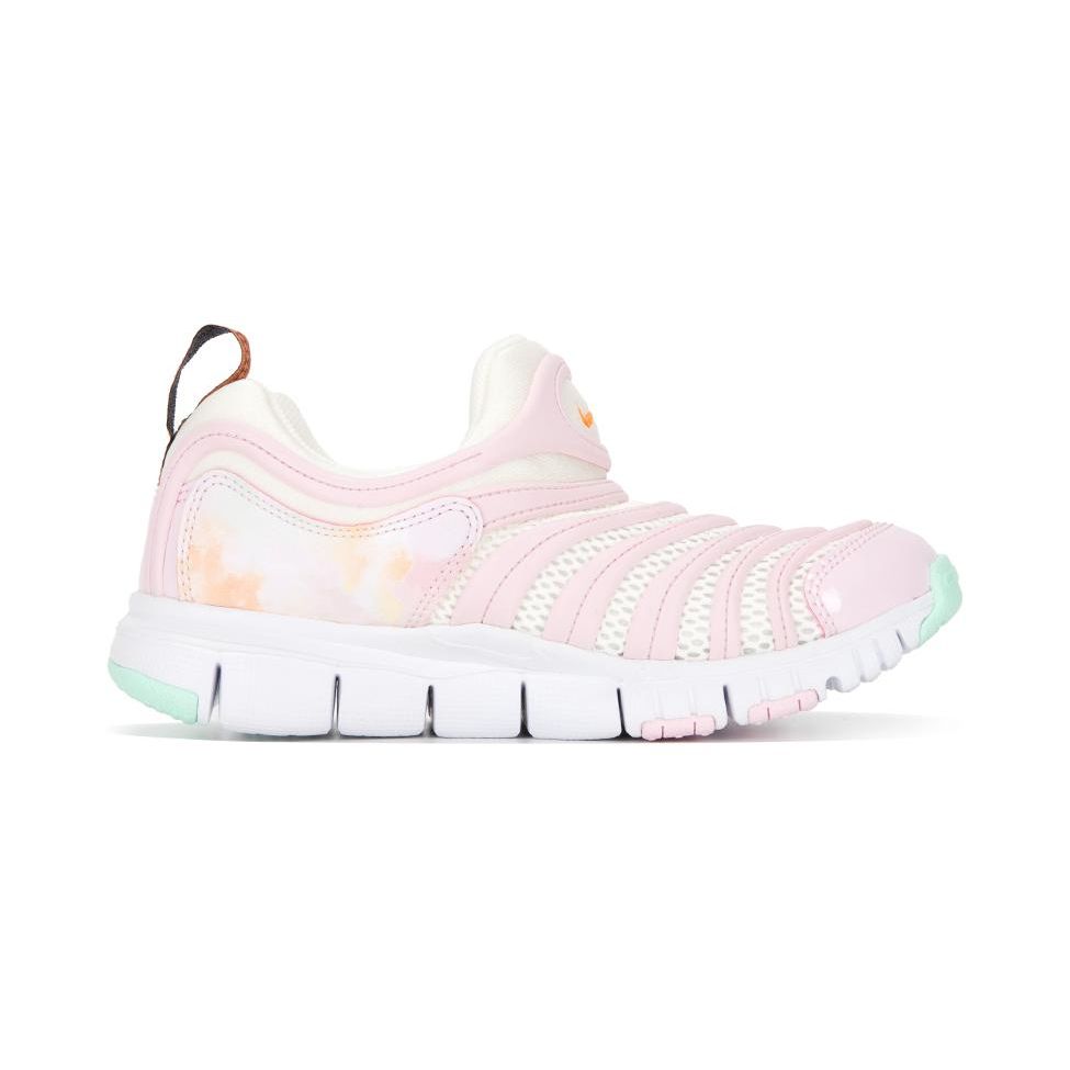 Nike Dynamo Free Simple Comfortable Daily Slip Resistant Shock Absorbing Low Top Kids Casual Shoes Kids Sneaker White Pink FJ7724-181