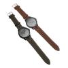 Men Quartz Watch Round Large Dial PU Leather Strap Retro Wristwatch for Daily Life Sports Business P