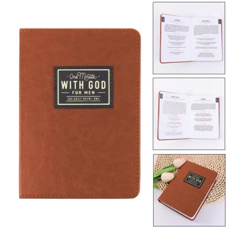1Pc One Minute With God For Men: 365 Daily Devotional Book Daily Bible Reading & Prayer Planner With 365 Prompts Christian Gift