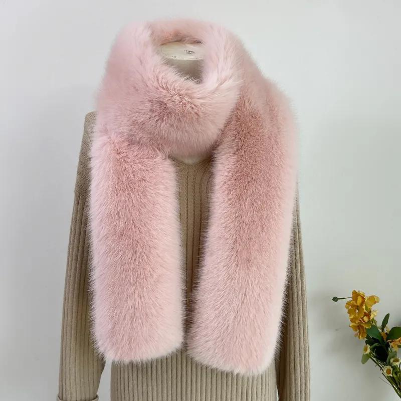 WTEMPO Einfarbige Winter Lange Warme Faux Fur Schals Damen Verdickte Winddichte Kältefeste Lässige Schals