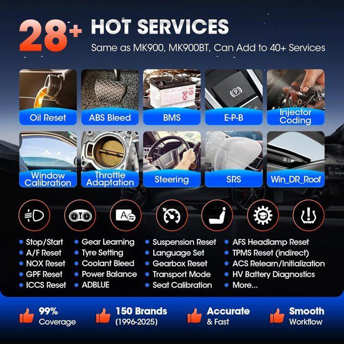 Strumento di Diagnosi - Autel - MK808S - OBD2 - Universale - Reset dei sistemi