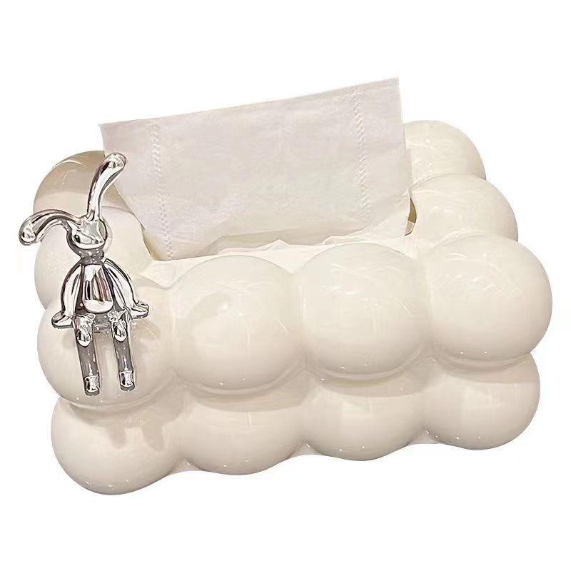 New type Tissue storage box Marshmallow style White and Black Nortic Artwork Plastic Tissue Box For Home restaurant and office