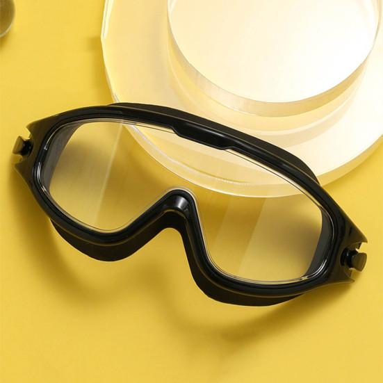 Schwimmbrille, Antibeschlag-UV-Schutz, Weitwinkel-Brille, auslaufsicher, bequeme Passform, Ein-Knopf-Entriegelung, Pool-Brille für Männer, Frauen, Erwachsene, Jugendliche