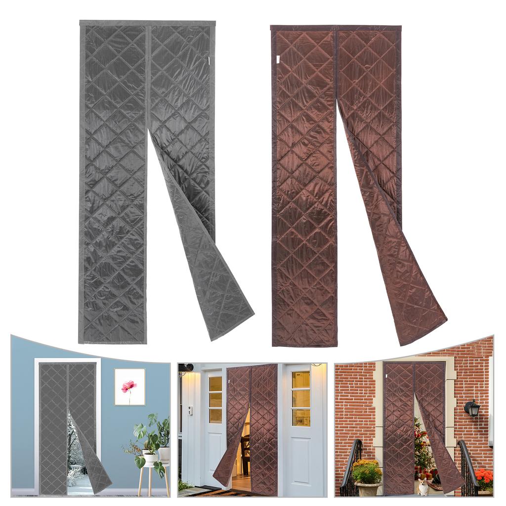 0.85*2.05m Magnetic Thermal Insulated Door Curtain Door Insulation Curtain Center Opening Doorway For 32 * 80 Inch Doors