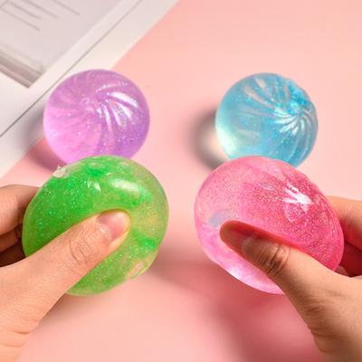 Boule Anti-Stress Dumpling Sucré Pailleté Bun Vapeur Transparent Jouet à Presser Fidget Pâte Extensible Simulation Boule de Pâte Jouet de Bureau