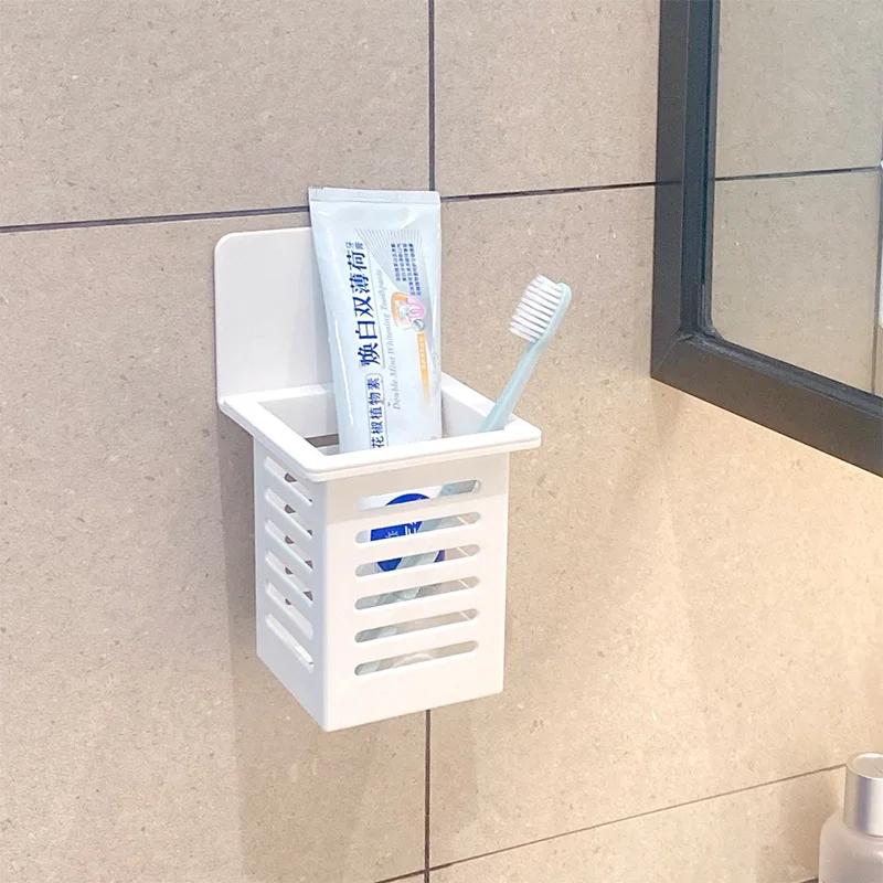 Wall Mounted Toothbrush Toothpaste Holder Case Tooth Storage Rack Organizer Toothbrush Shelves Drain Rack Bathroom Accessories