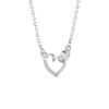 Japan and Korea fashion double heart necklace female ins niche design high-end light luxury collarbone chain for girlfriends