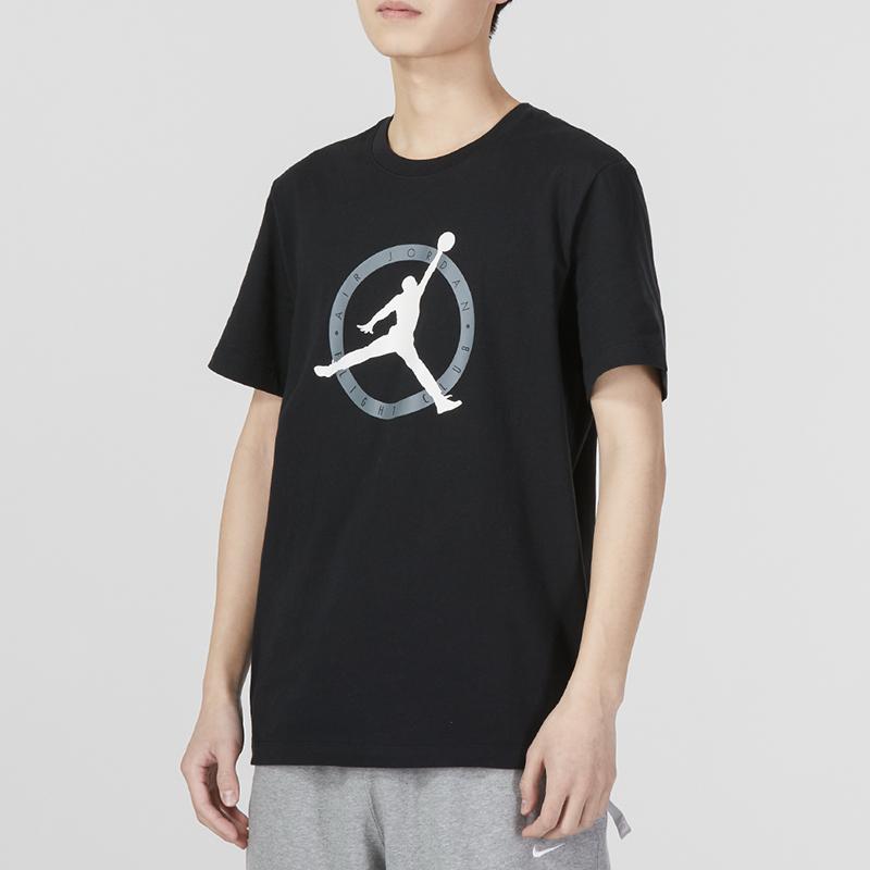 Jordan American Retro Round Neck Casual Soft Comfortable Short Sleeve T-Shirt With Alphabet Logo Men Tops Black DV8437-010