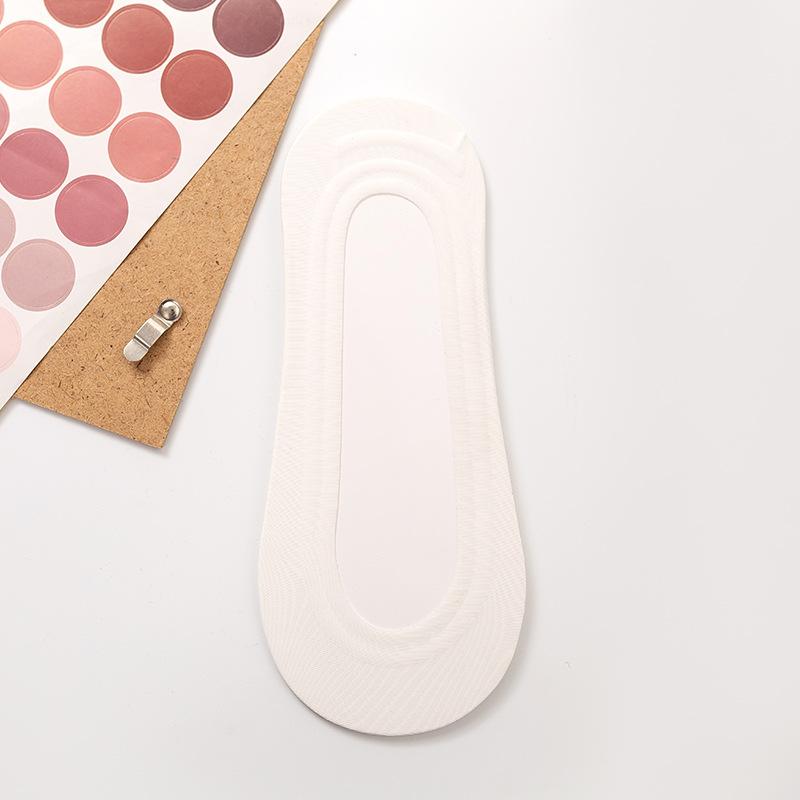 Summer Socks, Women's Thin Socks, Women's Ice Silk, Solid Color Boat Socks, Women's Non-falling Heels, Invisible Socks, Ultra-shallow Silicone