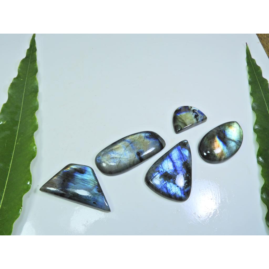 18X27-22X50MM Natural Multi Labradorite Mix Cabochon Loose Gemstone 5Pcs Lot LL-936
