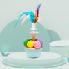 Interactive Tumbler Cat Toy with Feather Plush Balls Tumbler Cat Teaser Toy Self-Play Feather Teasing Wand for Indoor Cats Anxiety Boredom Relief