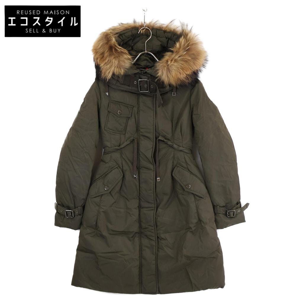 MONCLER [Domestic regular] PHALANGERE hoodie down with fur coat 00 khakiUsed