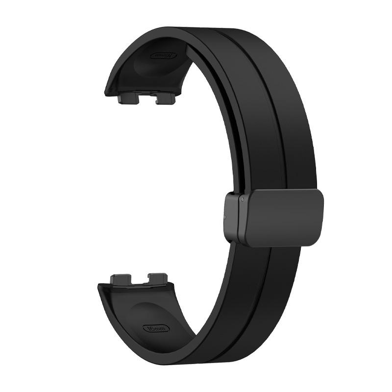 

Магнитный ремешок для Huawei Band 10 9 8 Спортивный силиконовый ремешок для huawei band10 band9 band8 Запасной браслет Наручный ремешок Huawei Band 8-9-10 чёрный