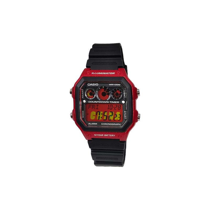 CASIO Customized watch modified series red resin case AE-1300WH-4A modified-red Chinese commemorative edition Quartz sa AE-1300WH-4A чёрный