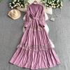 Elegant Korean Fashion Sexy Chic Lace Ruched Slim Dress Vintage Summer Long Dress Women Clothing