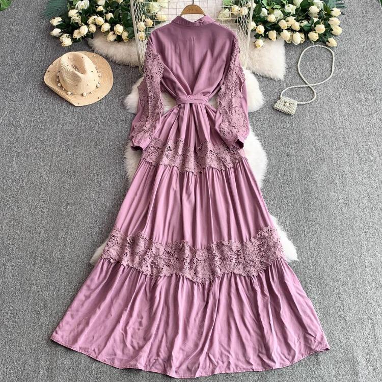 Elegant Korean Fashion Sexy Chic Lace Ruched Slim Dress Vintage Summer Long Dress Women Clothing