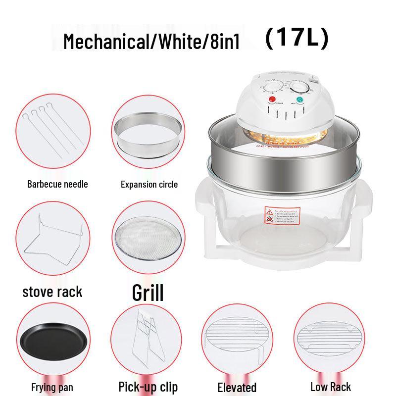 Friggitrice ad aria in vetro e forno a microonde alogeno 110V - Standard europei, britannici e americani