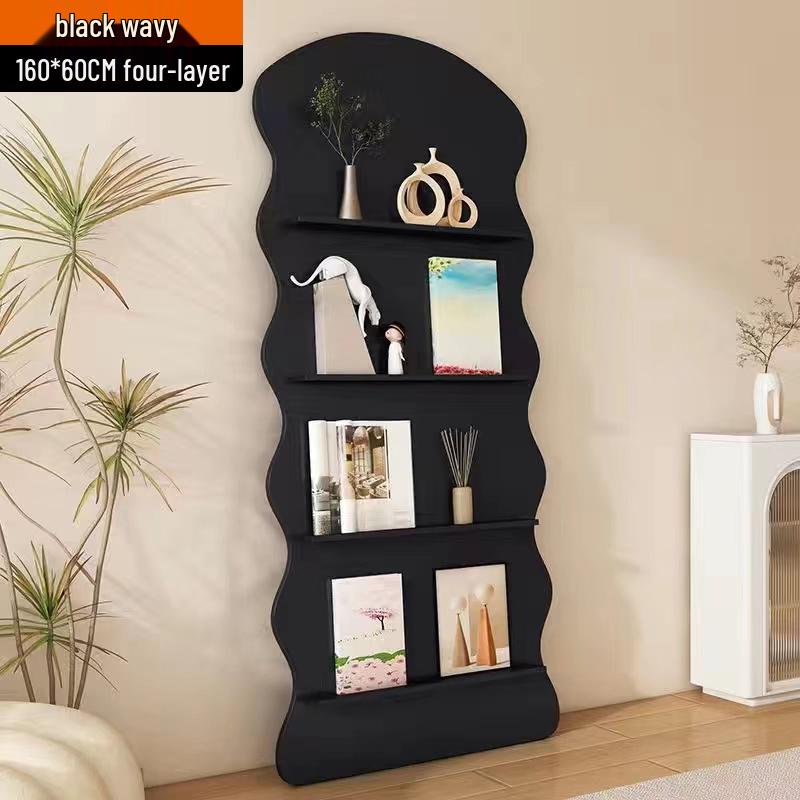 Nordic Floor-Standing Bookshelf: Multi-Layer Wall Storage Rack for Magazines and Picture Books