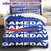 football Logo Pattern Bedding Quilt Set Quilt Cover Pillowcase Home Decoration Birthday Gift (1*duvet cover+ 2*pillowcase, without core)