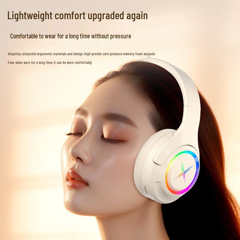 Over-Ear Wireless Bluetooth Gaming Headset with Noise Cancelling, Card Slot, and Ultra-Long Battery Life - Universal for Mobile Phones
