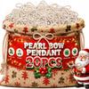1/20Pcs Imitation Pearl Bowknot Hanging Pendant Xmas Party Garland Home Decoration Christmas Bowknot Tree Topper Decoration