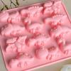 12-Hole Dinosaur Silicone Mold for Candy, Chocolate, Jelly, Ice Cubes, Mousse, and Cake Making