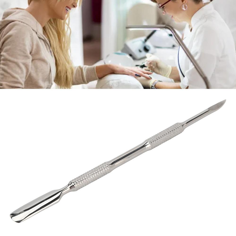 Dual Head Stainless Steel Cuticle Pusher Ergonomic Nail Cuticle Cleaner  Home nail care