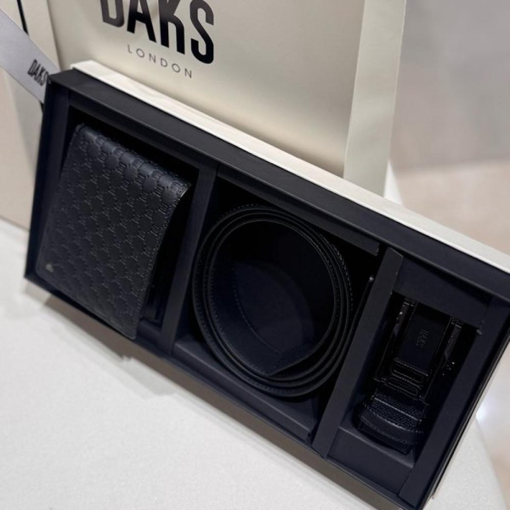 Daks Dd Logo Black Wallet   Black Leather Automatic Belt Dbwa5e363bkdbbe5e834bk
