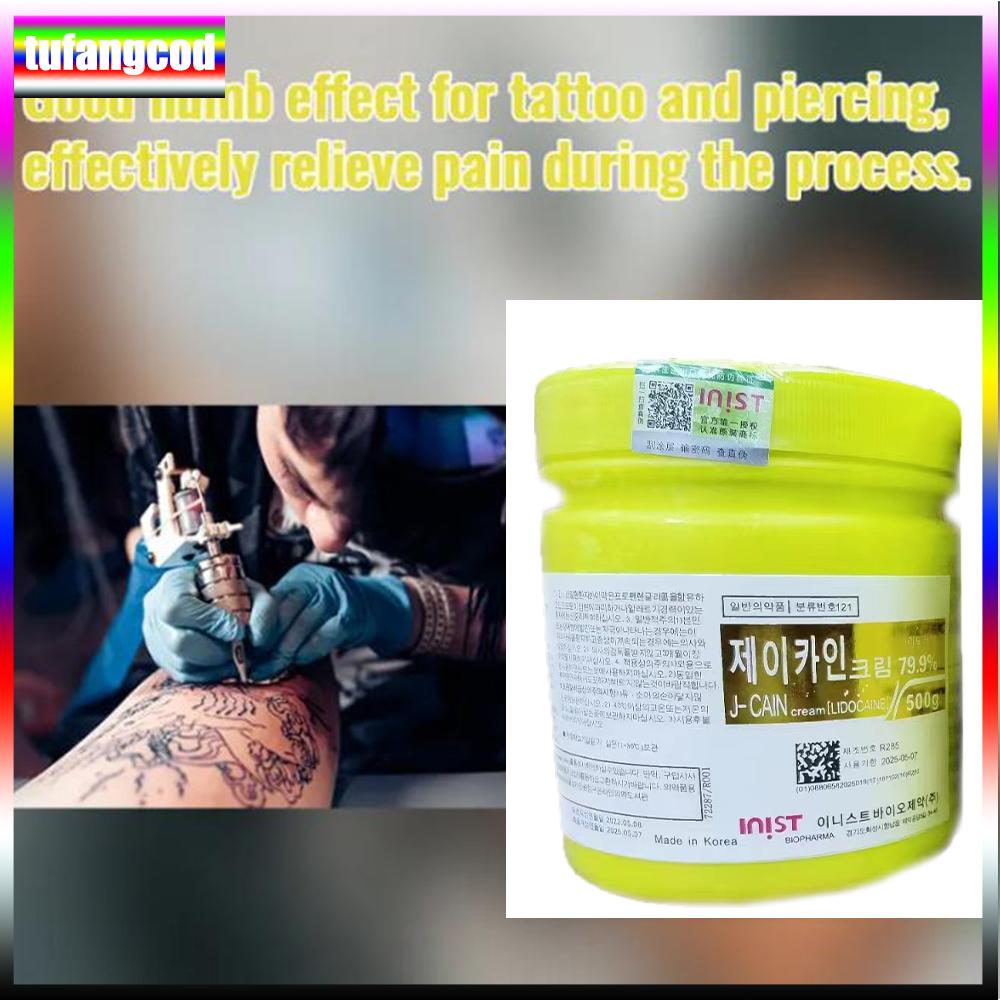 Tufangcod 500 g Tattoo-Anästhetikum, schnelle Hautbetäubung, 79,9 % gelbe Creme, semipermanent