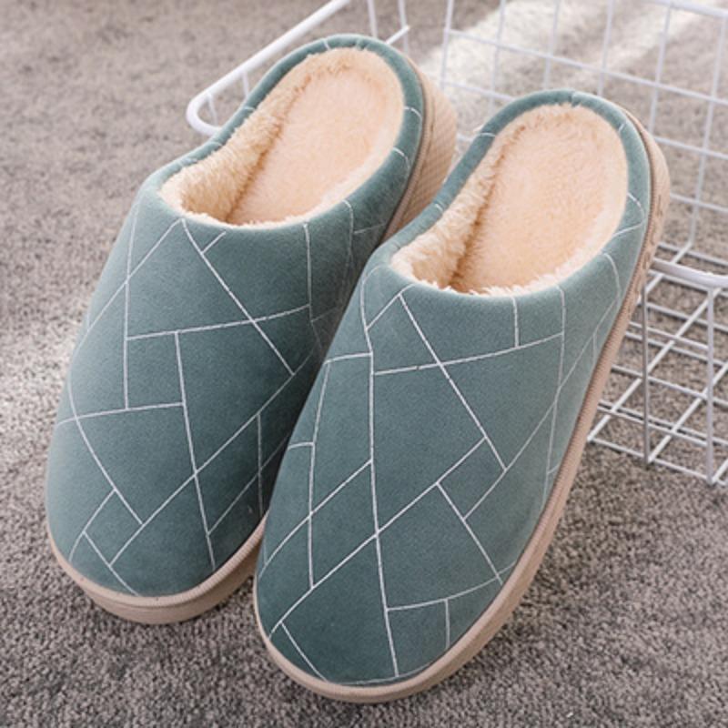 Autumn and winter simple hotel slippers women's thick-soled home indoor couple mao shoes men's warm home cotton slippers winter
