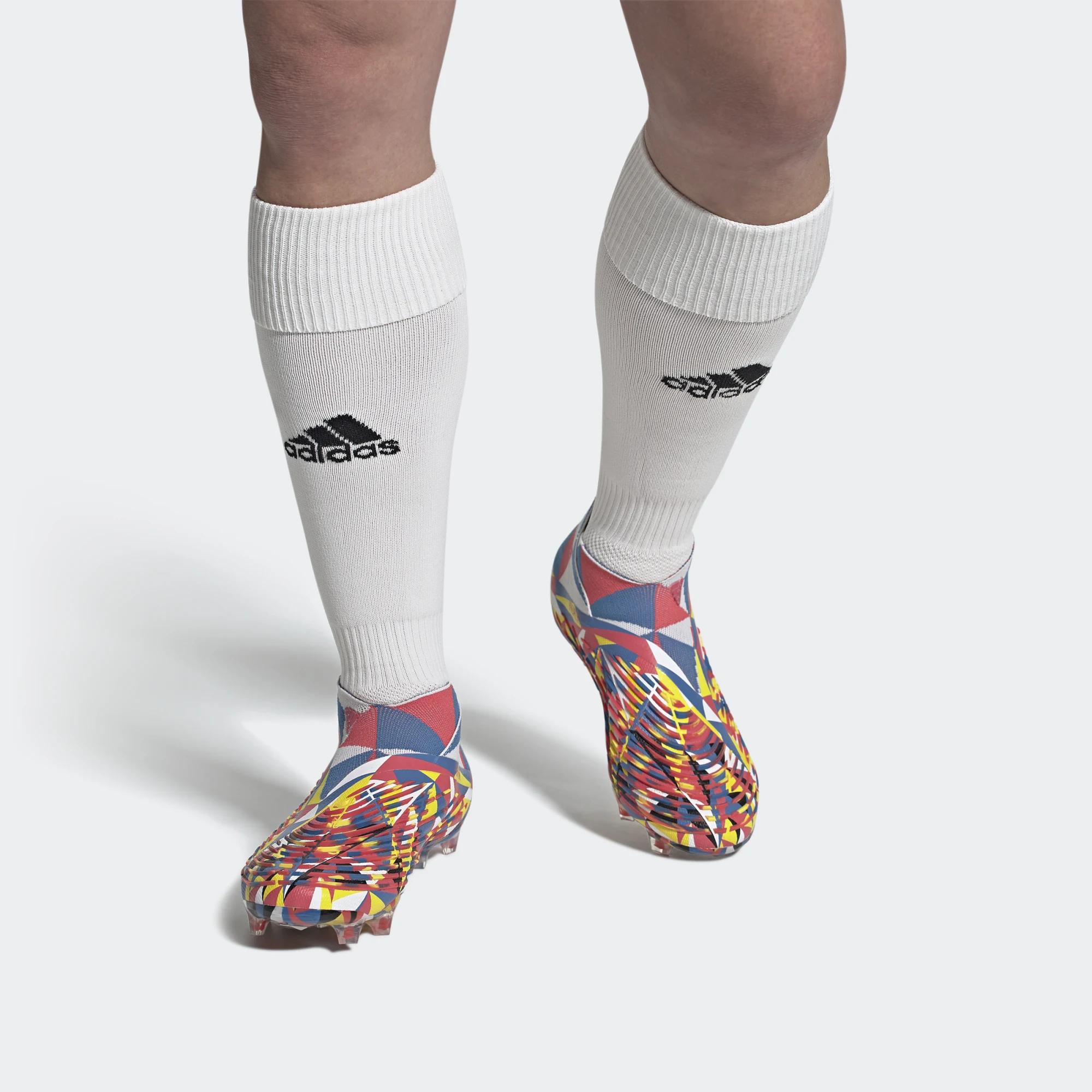 Adidas Predator Edge+ FG Geometric Мужские кроссовки синие ярко-синие Team-Yellow GX3908 — фото 7