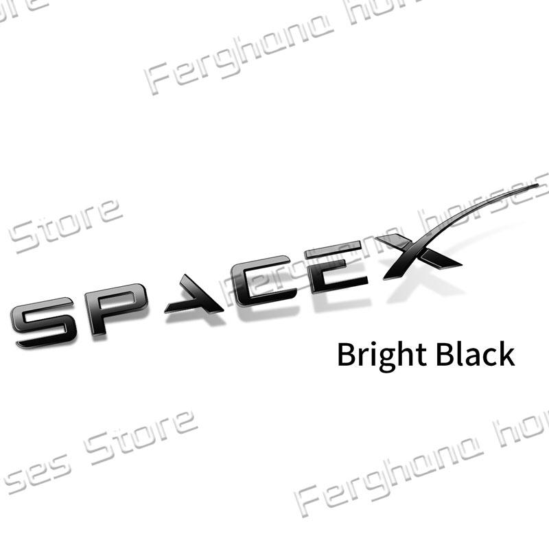 ABS Plastic 3D Car Body Fender Side Emblem Sticker Decor For SpaceX Letter Logo Rear Trunk Badge Decals Accessories