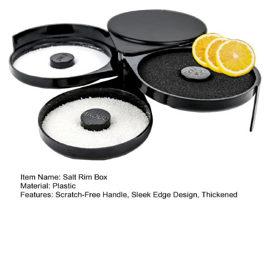 3-Tier Margarita Salt Rim Box for Large Glasses Double Compartment Glass with Juice Sponge Reusable Cocktail Bar Side Essential