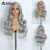 Noble Cosplay Synthetic Lace Frontal Wigs For Women 26 Inch 13x4 Long Wavy Lace Front Wig Ombre Brown Blonde Highlight Lace Wig