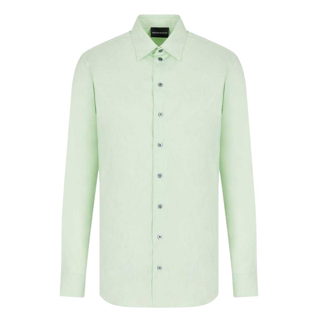 Emporio Armani Camisa Masculina Lisa de Algodão