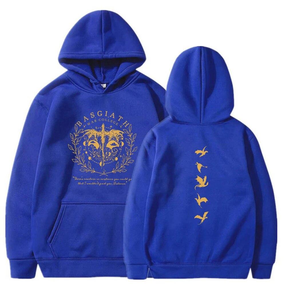 Hooded Sweatshirt Women Vintage Fashion Basgiath War College Fourth Wing Double Sided Casual Bookish