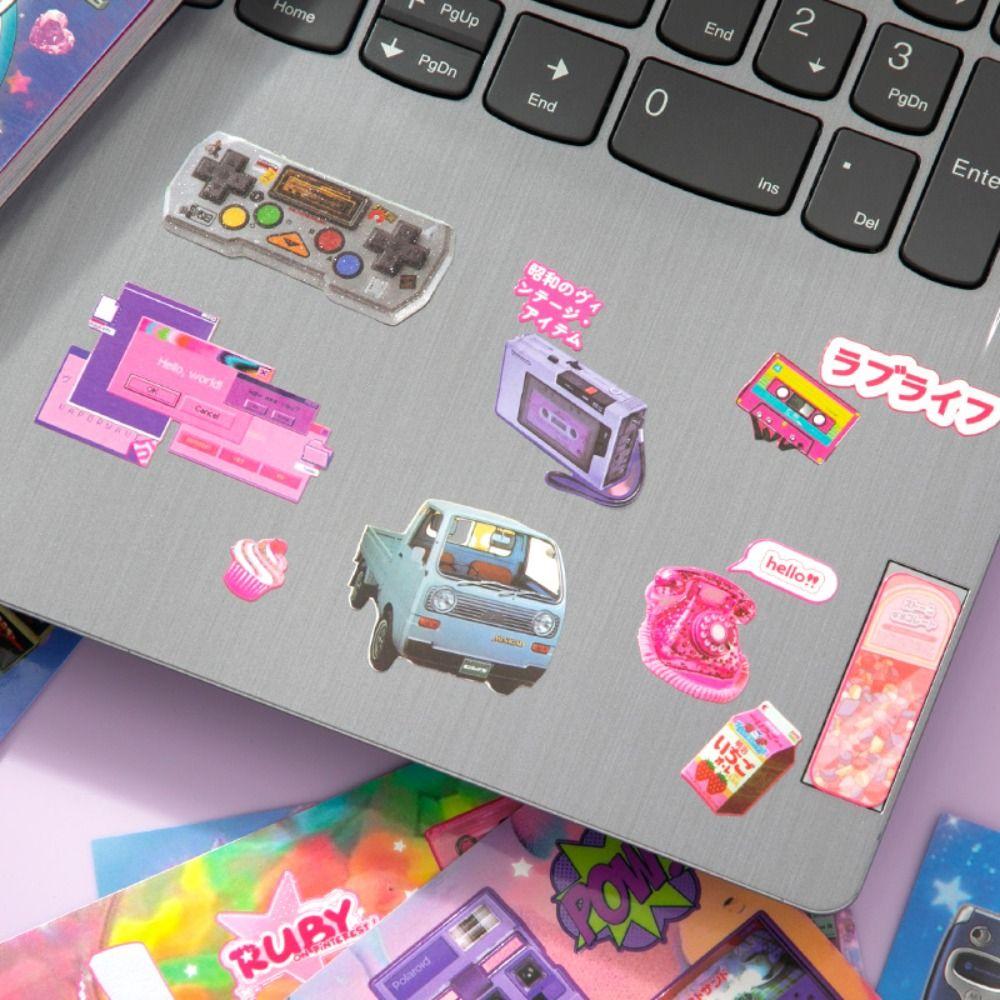 Retro 30 Pages Sticker Book Japanese Y2K Cartoon Diary Sticker DIY Gift Scrapbook Sticker Stationery Supplies