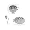 Insulated Coffee Cup with Saucer Spoon Set Stainless Steel Double Walled Mugs Milk Tea Cup for Kitchens Hotels Coffee Shops