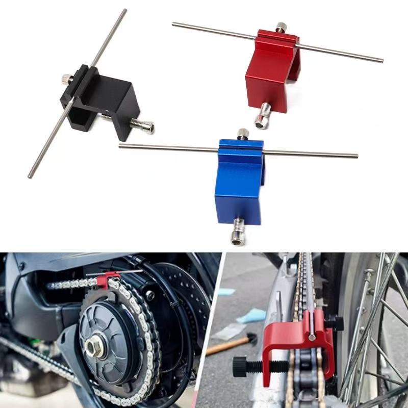 Motorcycle CNC Chain Adjuster Tool, Chain Maintenance Corrector Suitable for 50CC-1190CC ENDURO MX ATV ADV Motorcycles