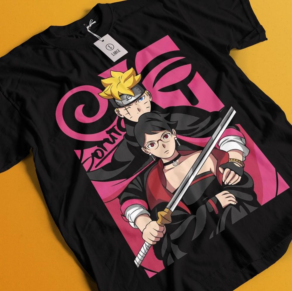 

Sarada Uchiha Shirt Kawaki T-Shirt Naruto Tshirt Boruto Tee Anko Unisex Top S