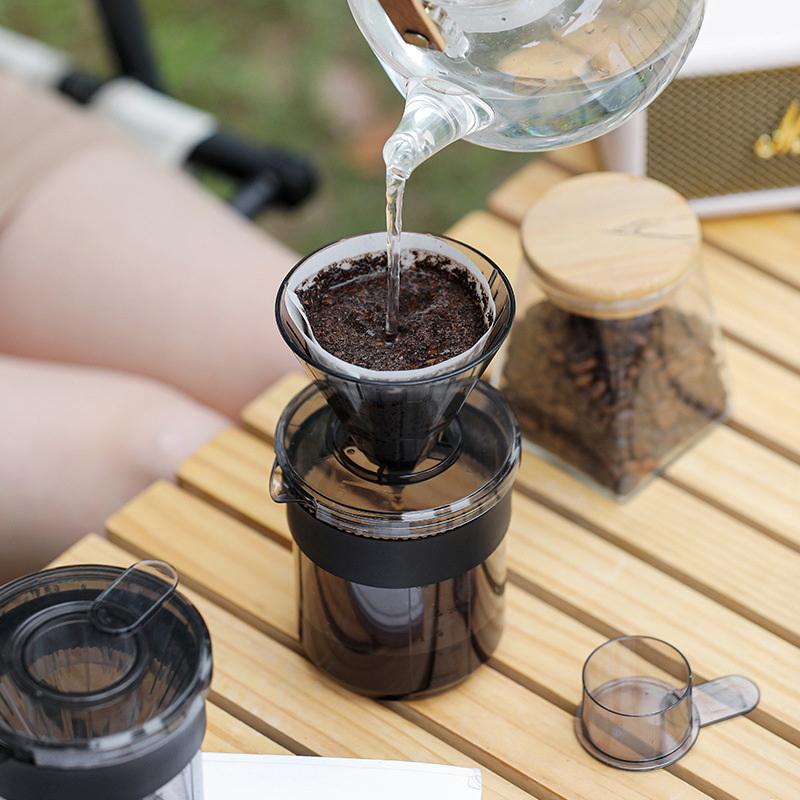 Hand-Brew Three-In-One Coffee Pot With Scale Food-Grade Thick Material Coffee Cup Travel Camping Coffee Storage Cup