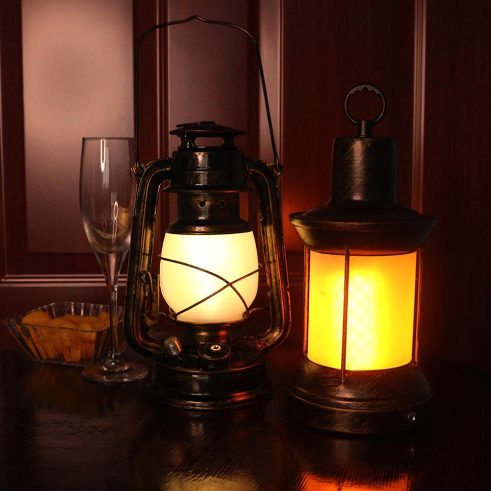 Vintage Hurricane Lantern Rechargeable and Battery Powered Metal Hanging Lantern with Dimmer Switch