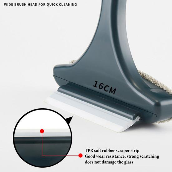 2Pcs Screen Cleaning Brush with Extended Handle 2-in-1 Brush Scraper Design Outdoor Window Screen Cleaner